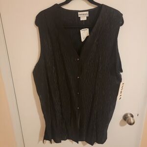 Envious Button Down Top Womens 1X NWT Vintage MadeinUSA Academia Cruise Vacation